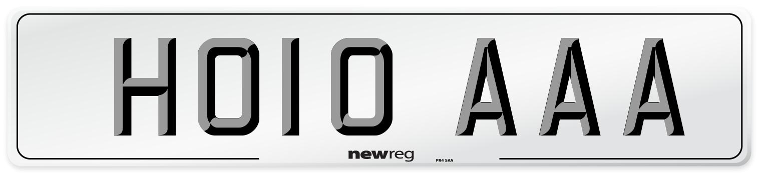 HO10 AAA Number Plate from New Reg